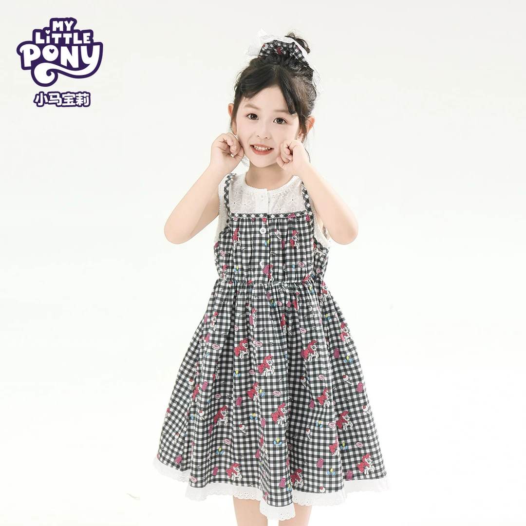 2026夏季新款女宝清新格子舒适连衣裙010