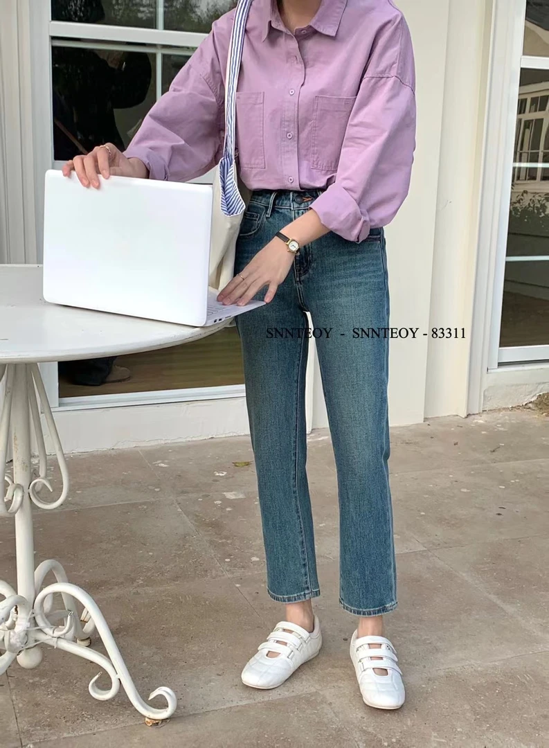 代嘉儿森调83311紫标烟管裤