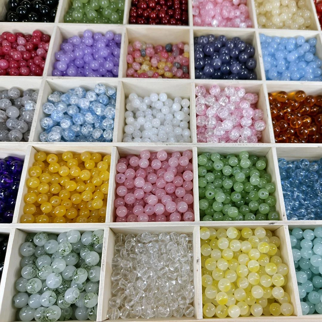玉石玛瑙朱砂水晶琉璃散珠DIY自穿手串饰品