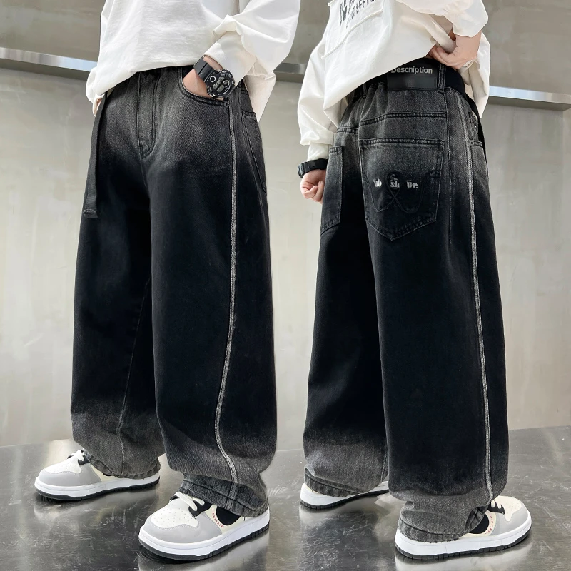 男童牛仔裤春秋宽松2025中大童休闲韩版长裤儿童秋季裤子洋气潮流