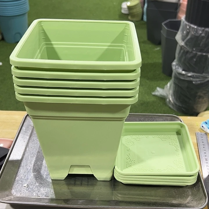 正品方盆口16高18果绿色5个带托
