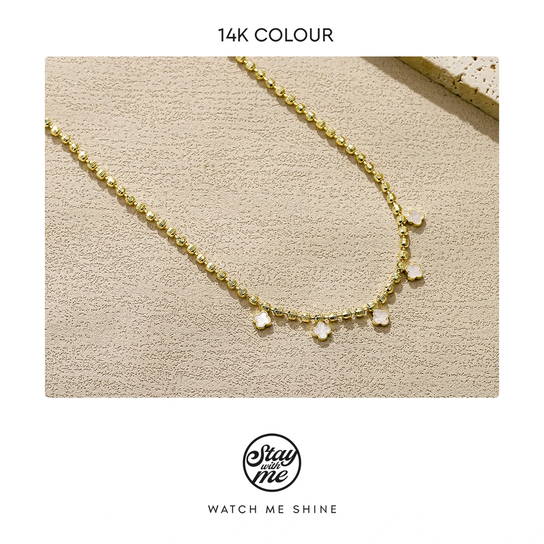 STAY WITH ME 铜合金合成锆石项链 小众设计N1372项链