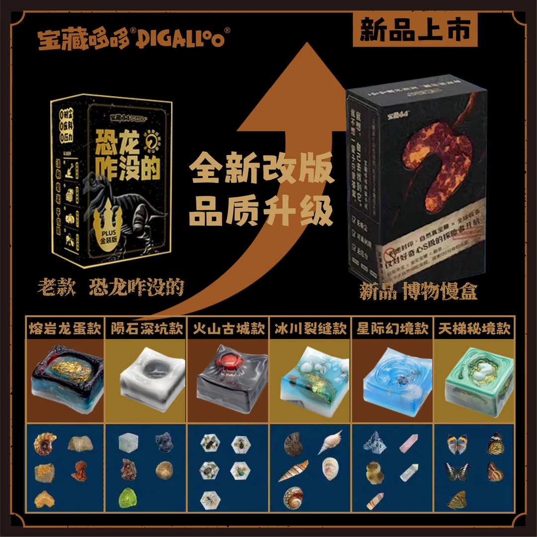 【官方正品】宝藏哆哆恐龙全新升级自然博物慢盒安全玩具儿童盲盒