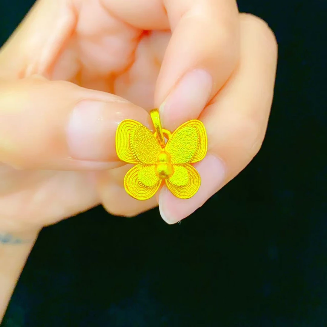 铜合金吊坠 立体蝴蝶吊坠