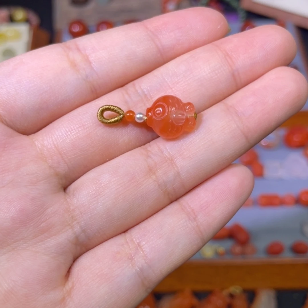 南红玛瑙嘟嘟鱼小胖鱼未镶嵌