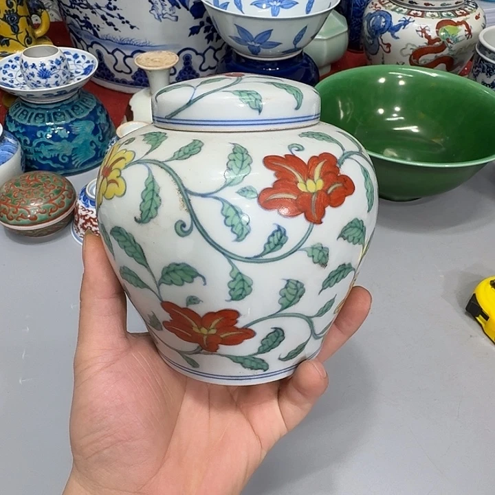 古***瓷瓶陶瓷纯手工斗彩罐