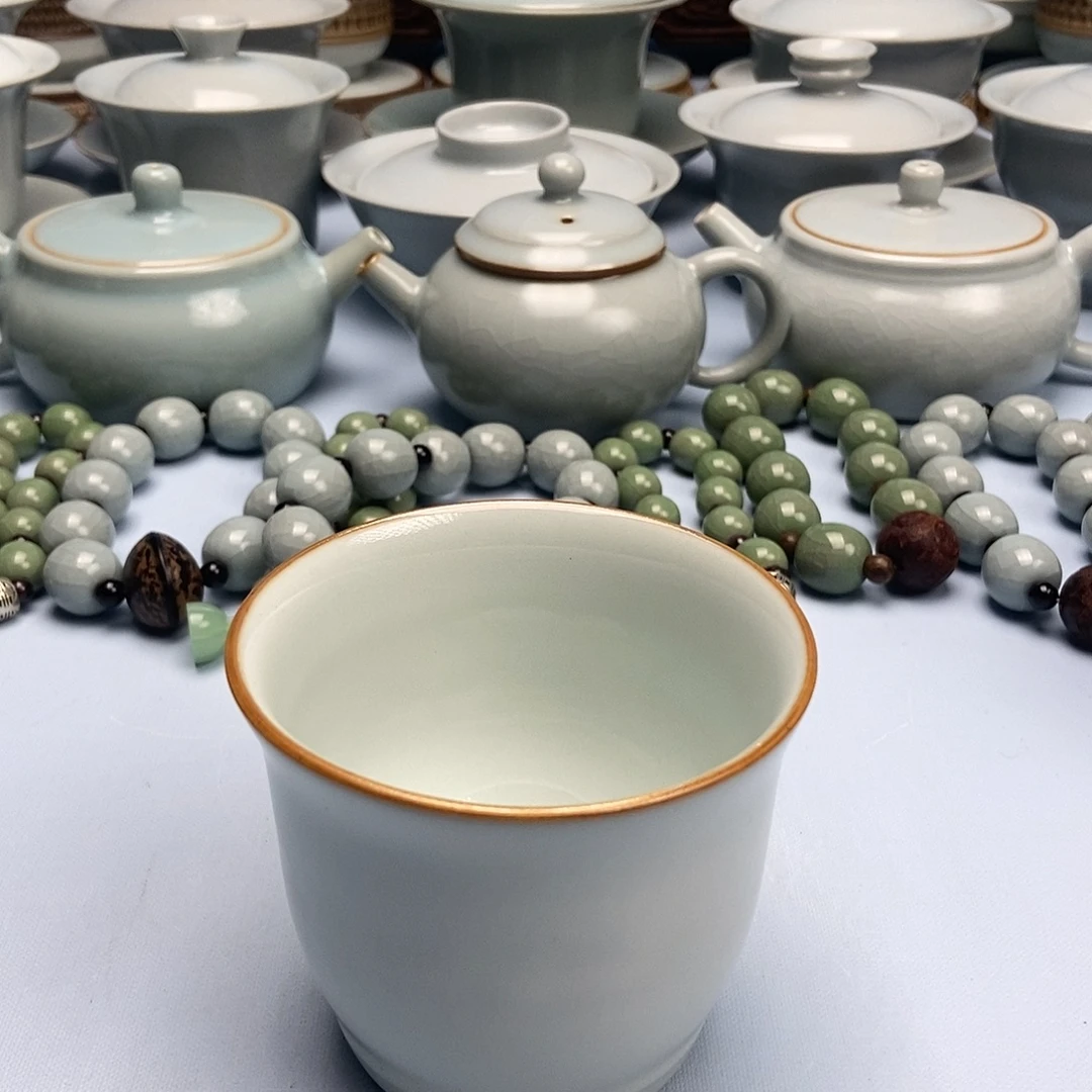 杯月白釉缸杯原矿原釉原产地