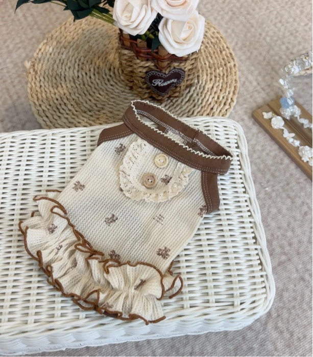 春夏薄款小熊挂脖吊带裙｜小饼干手作