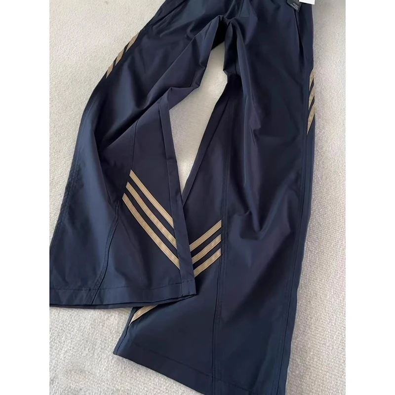 美式三条斜杠软壳冲锋裤子男夏季美式cleanfit冰丝阔腿裤直筒长裤