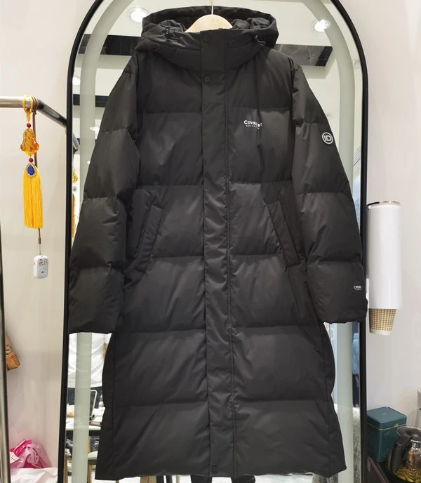 男女年轻款羽绒服2024冬新款韩版宽松学生白鸭绒保暖外套长款过膝