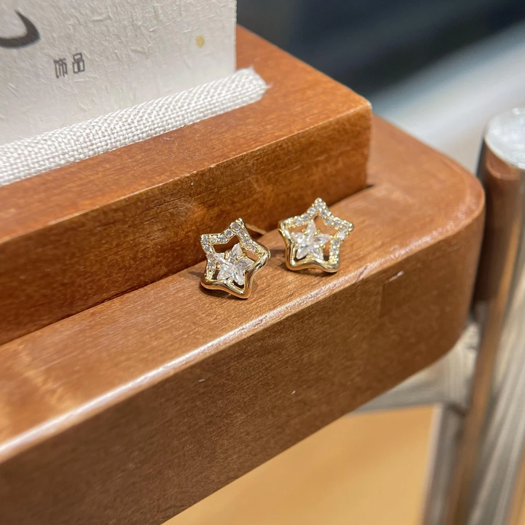 ins气质简约百搭星星款耳钉小众精致优雅耳饰R2668
