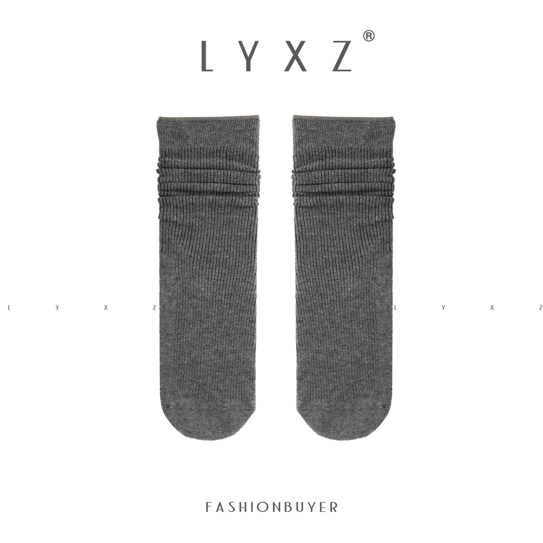 LYXZ x 大小与【搭配公式】春秋款细坑条弹力堆堆袜中筒袜80280