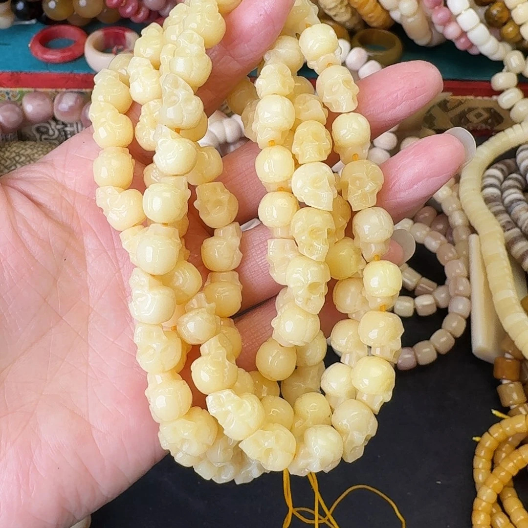 驼骨手串/手链日**明骆驼骨骷髅头108颗