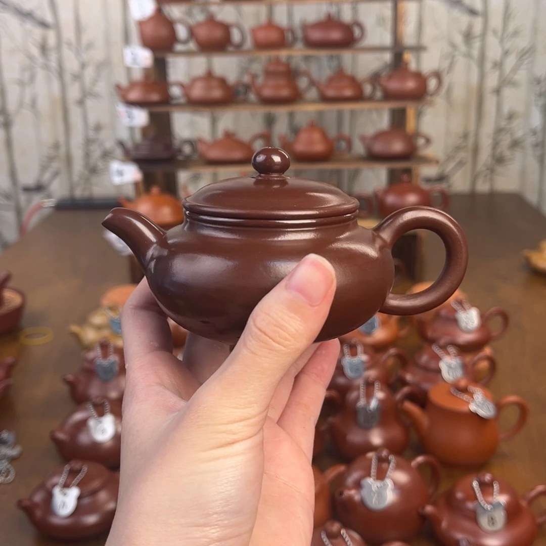 紫砂茶壶森*.潮州原矿紫泥仿古壶140c