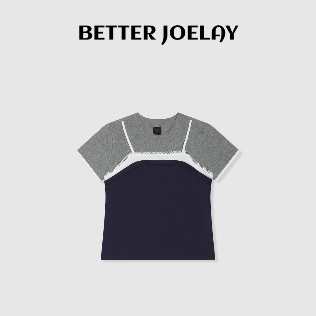 BETTER JOELAY-【流转时间】时尚可爱百搭简约短袖T恤休闲风KH3203