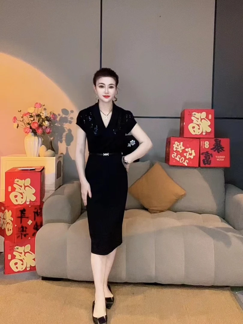 【潼潼严选】新款名媛气质女神范修身显瘦连衣裙-6