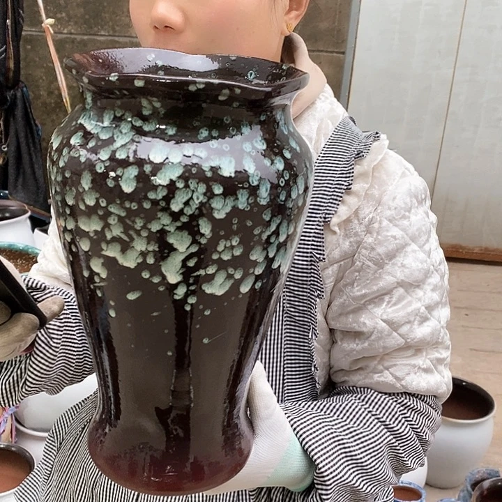 紫砂花盆瑕疵口17高30