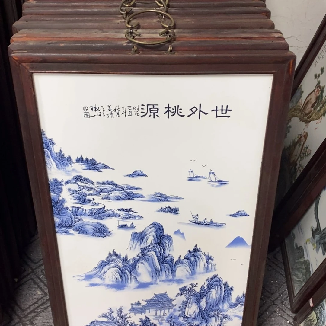 瓷片86*46厘米景德镇瓷板画柴窑烧制