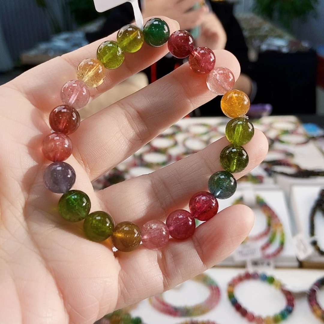 碧玺手链未镶嵌G2429单圈微色差发一