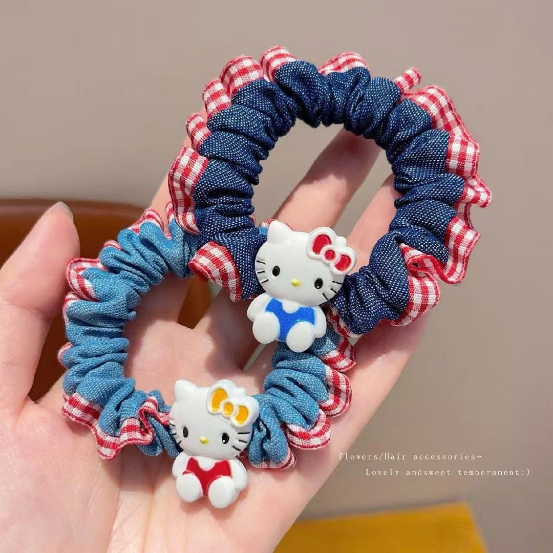 儿童小肠发圈可爱牛仔kt猫皮筋女