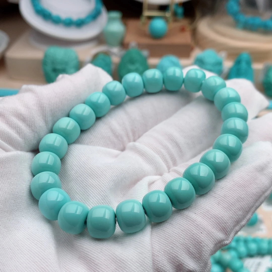 绿松石珠宝奇石未镶嵌9m m