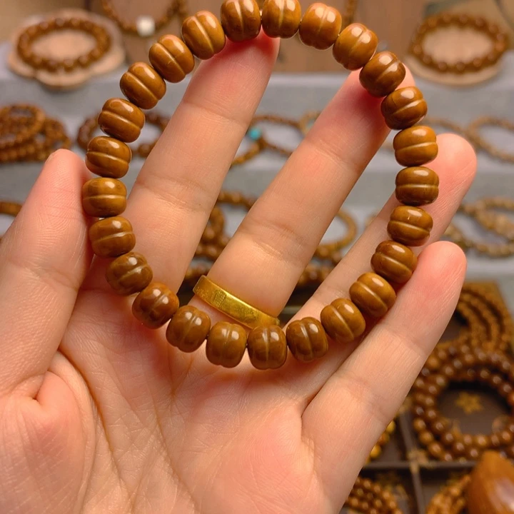 果皮天然库克精挑汉堡珠8*9单圈手串