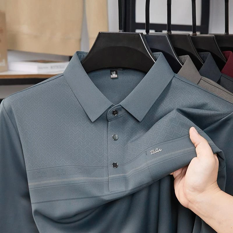 【2025年秋季亚历山大保罗男士polo】男士商务翻领POLO衫爸爸装好