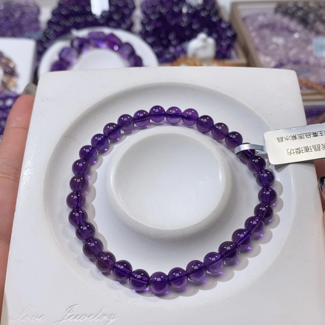 未镶嵌手串紫晶春*?乌拉圭高品质6m