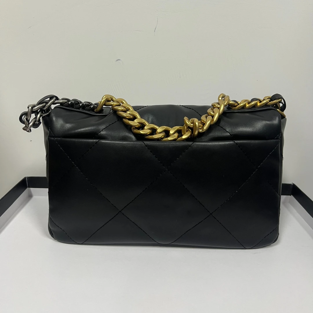 TOLEX2025新款时尚百搭19手提米链条女包黑色