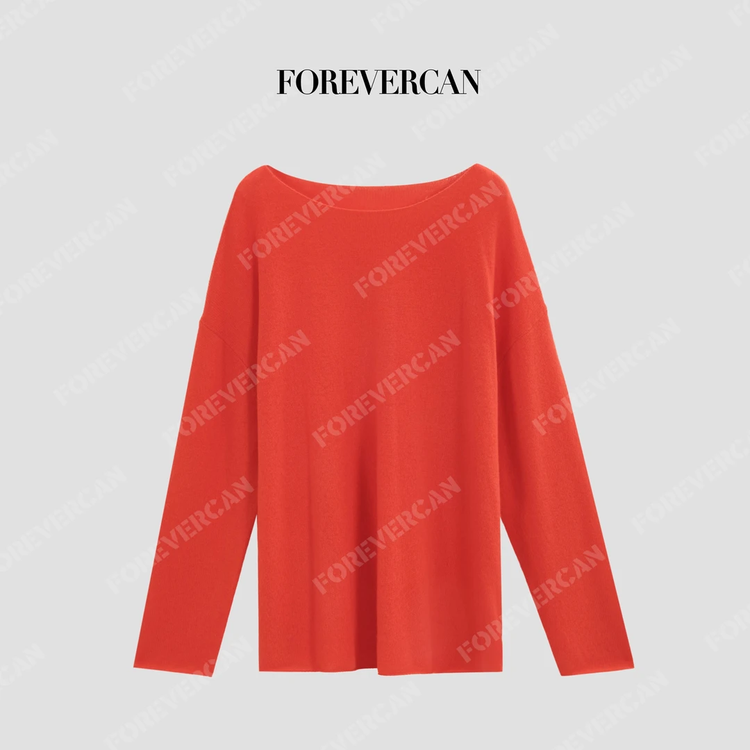 FOREVERCAN“红柿子”进口山羊绒+澳洲美丽诺羊毛针织毛衣MY10192
