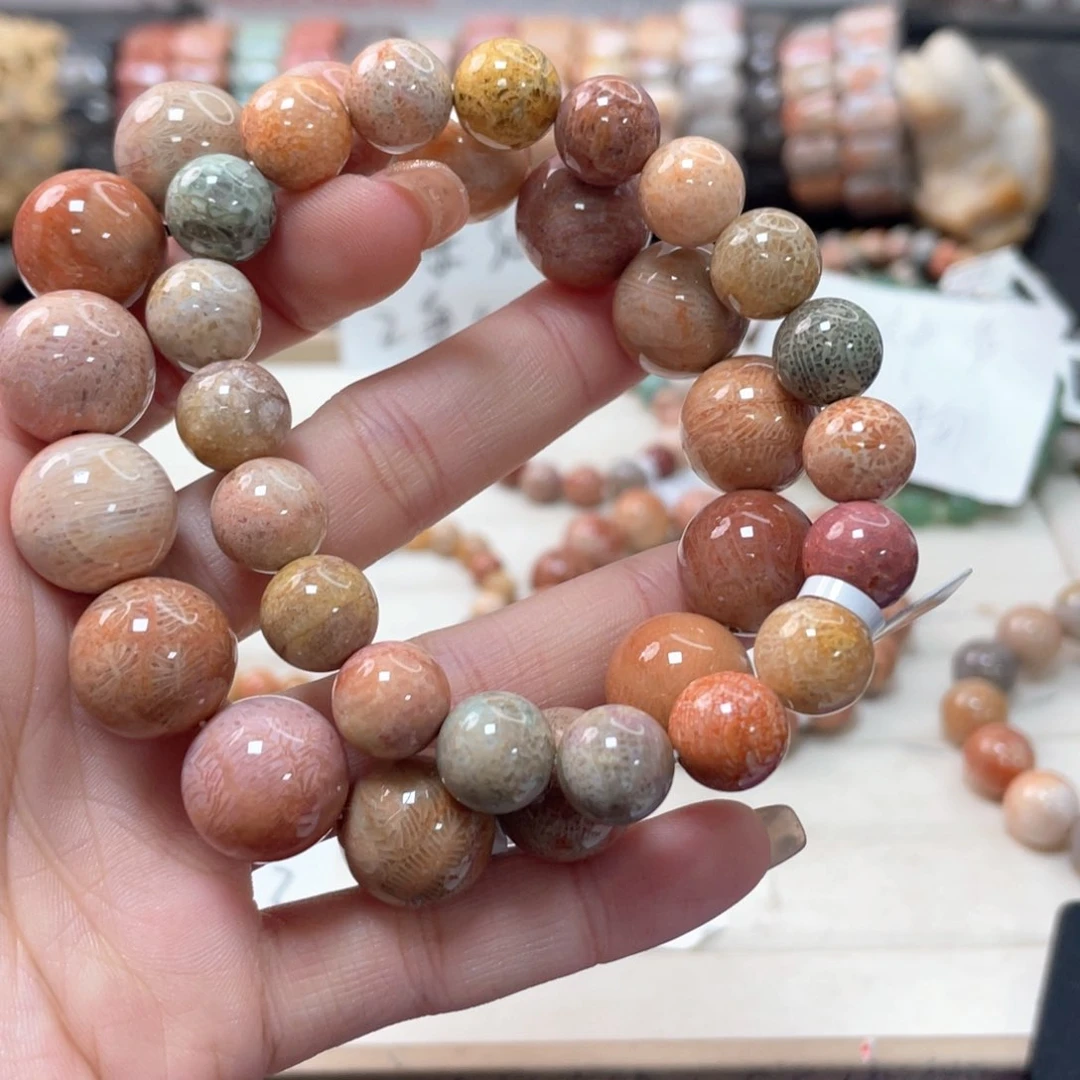 硅化珊瑚（珊瑚玉）手链未镶嵌宇*546