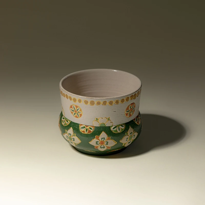 SJY0204 山几由-雕刻纹饰宝相花—建水