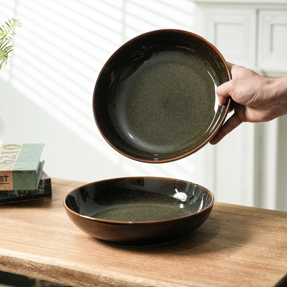 【瑕疵】陶瓷盘子窑变高颜值家用深盘菜盘西餐盘C3B