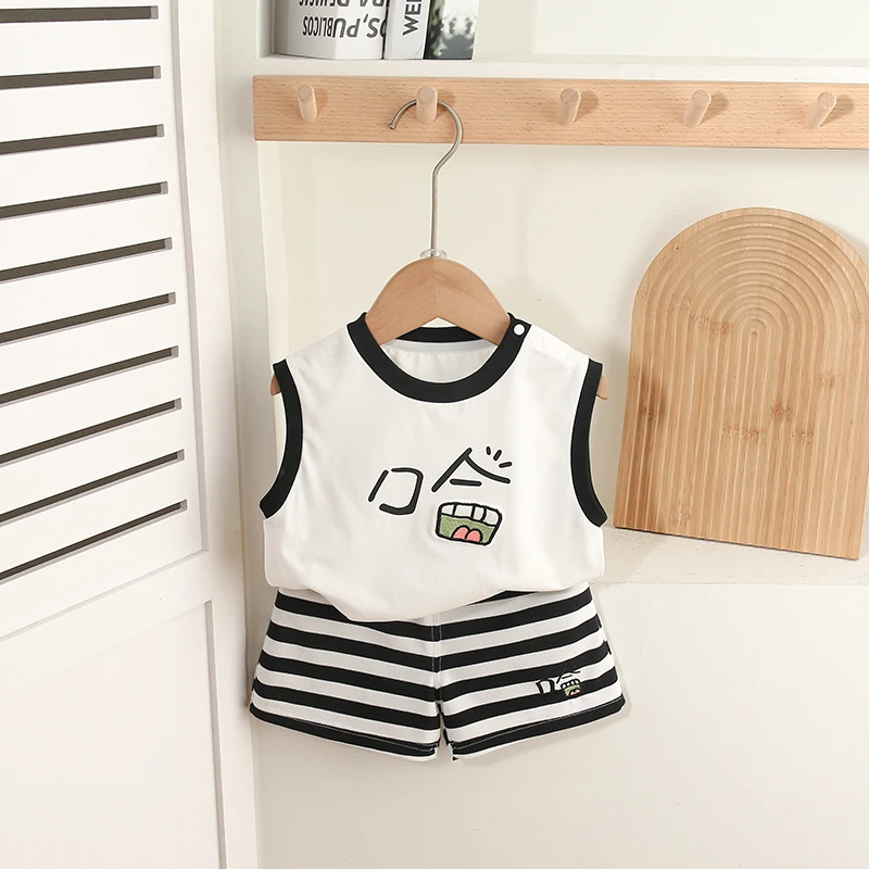 婴儿衣服夏季男宝宝套装薄款洋气夏装一岁分体婴幼儿小月龄两件套