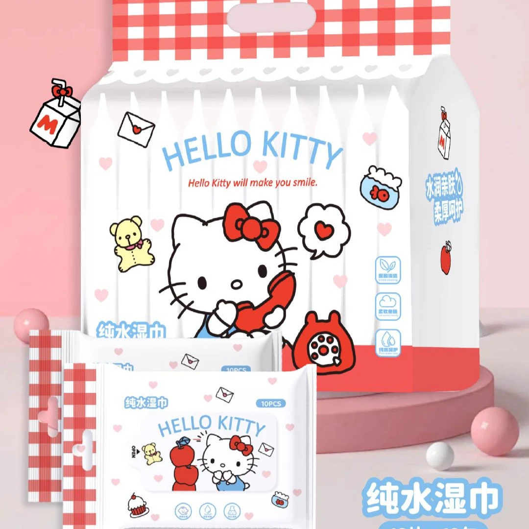 KT猫湿巾小包户外便携袋装家庭装纯水湿巾
