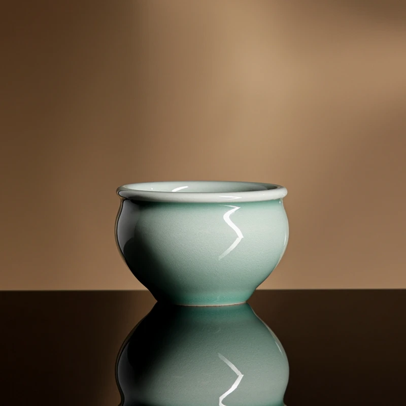 窑承严选 粉青风水缸杯 手工 龙泉青瓷