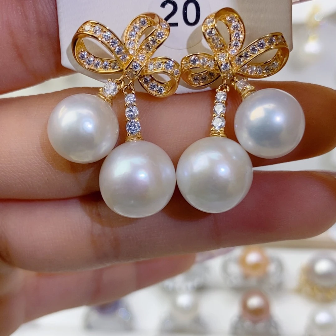 银S925镶嵌淡水珍珠耳饰๓****❣