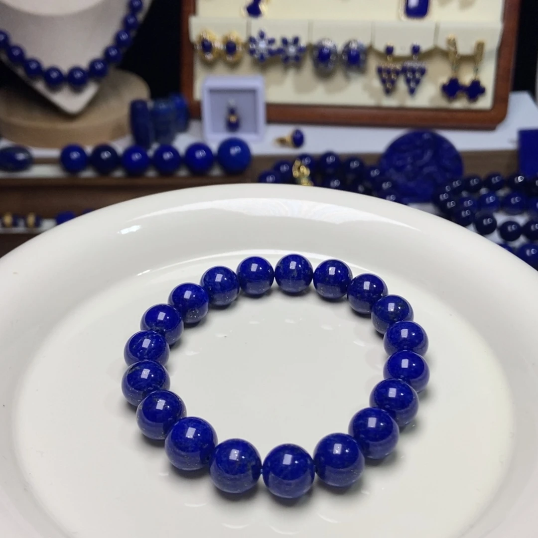 青金石未镶嵌10mm单圈手串