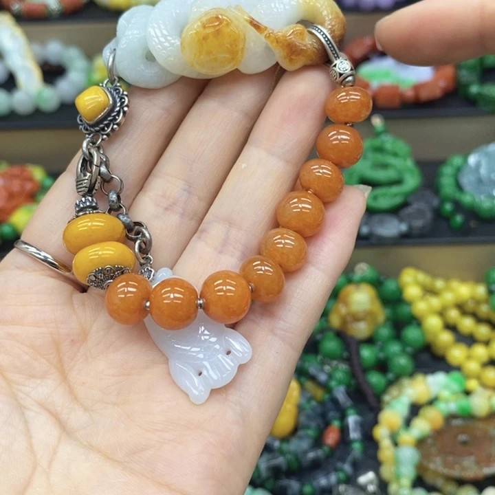 海***件翡翠未镶嵌颈饰手链39