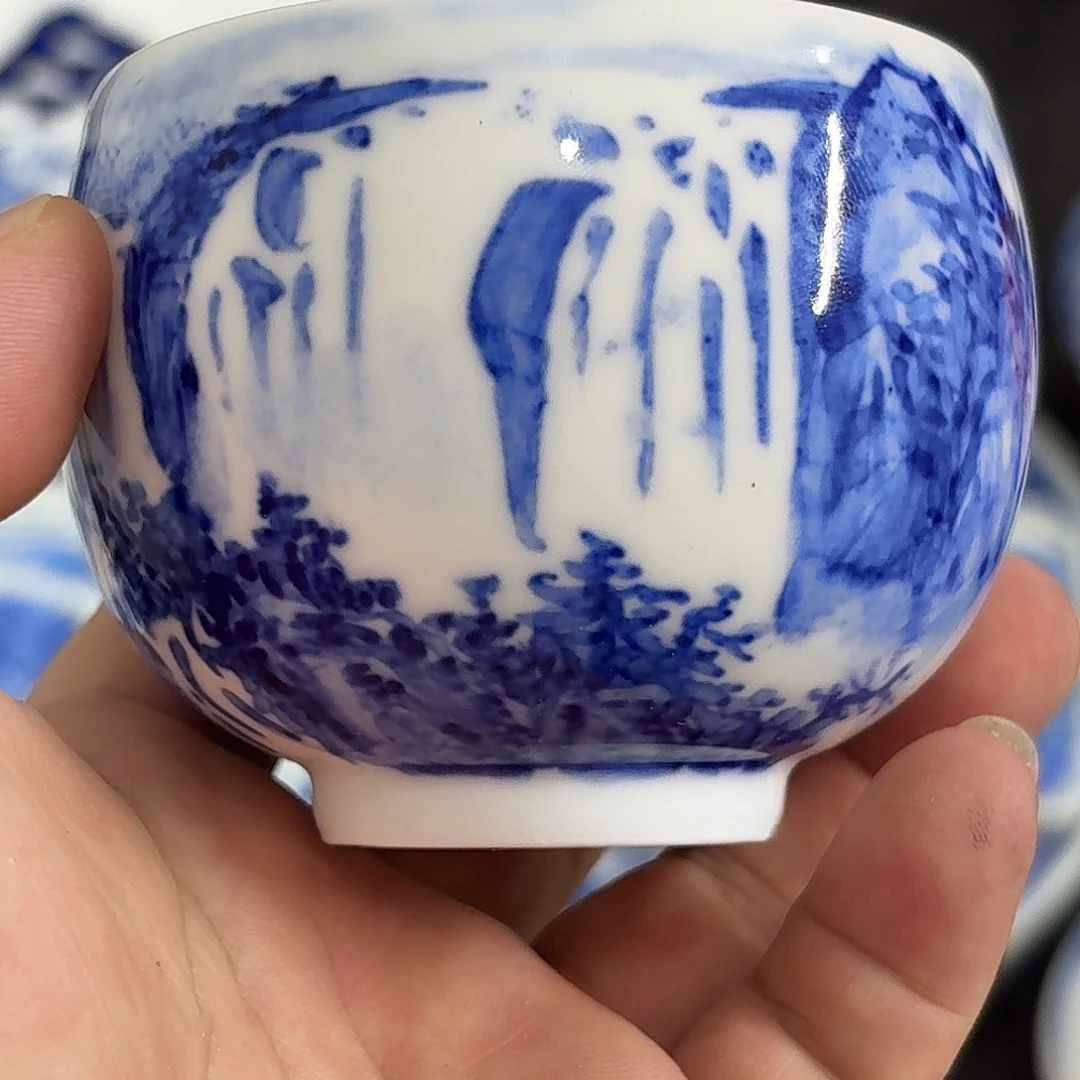 獬***豸瓷片景德镇瓷器手工手绘