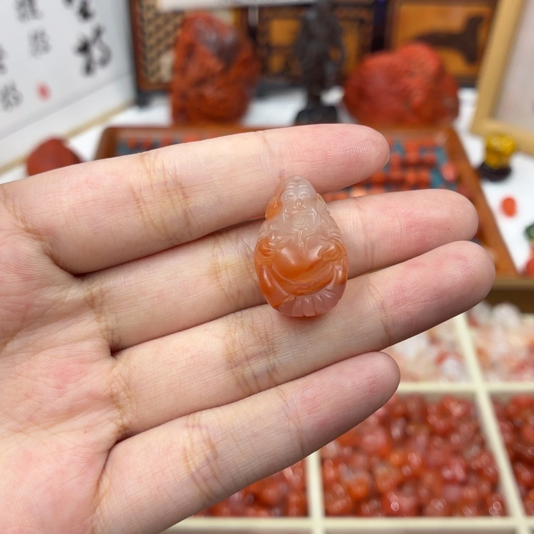 南红玛瑙未镶嵌配饰南红财神配饰