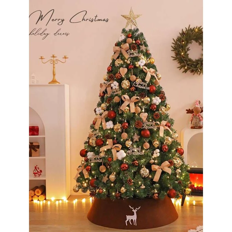 圣诞树新款家用ins风仿真加密发光手工diy圣诞节装饰品大摆件套装