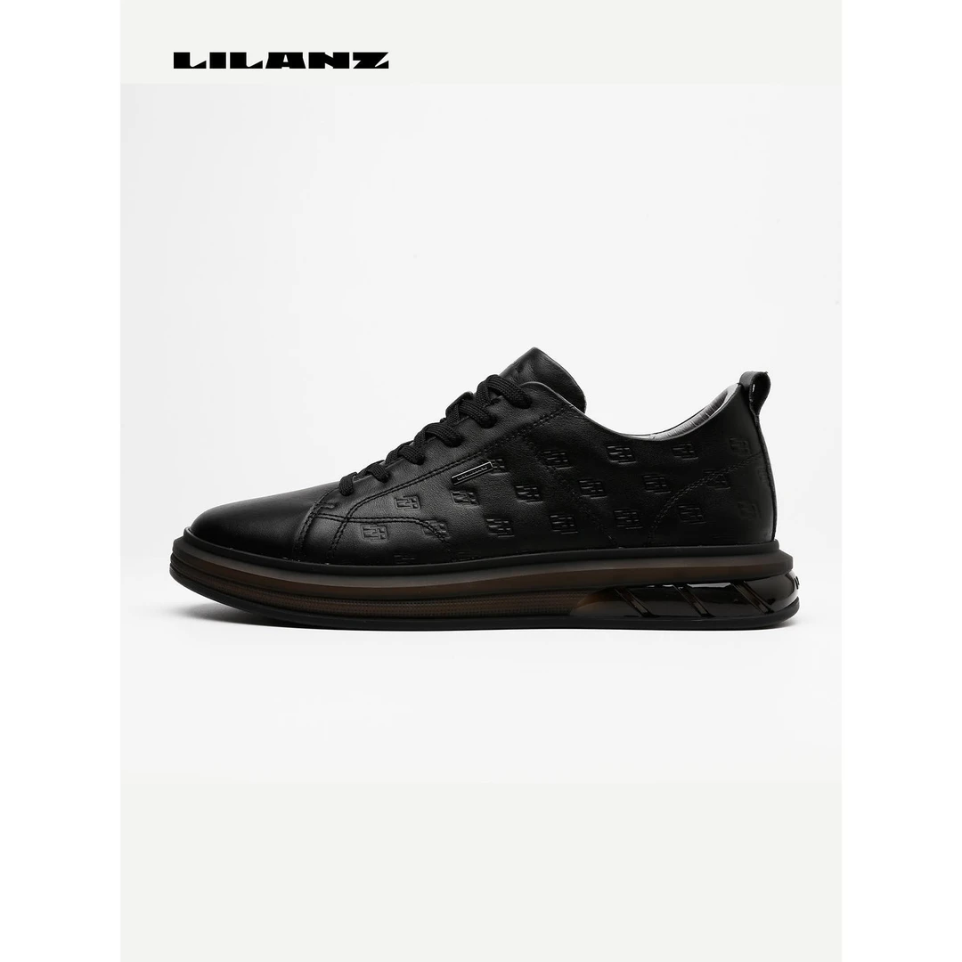 利郎男士秋冬新款时尚休闲百搭黑色真皮潮流轻运动休闲鞋24QXL301