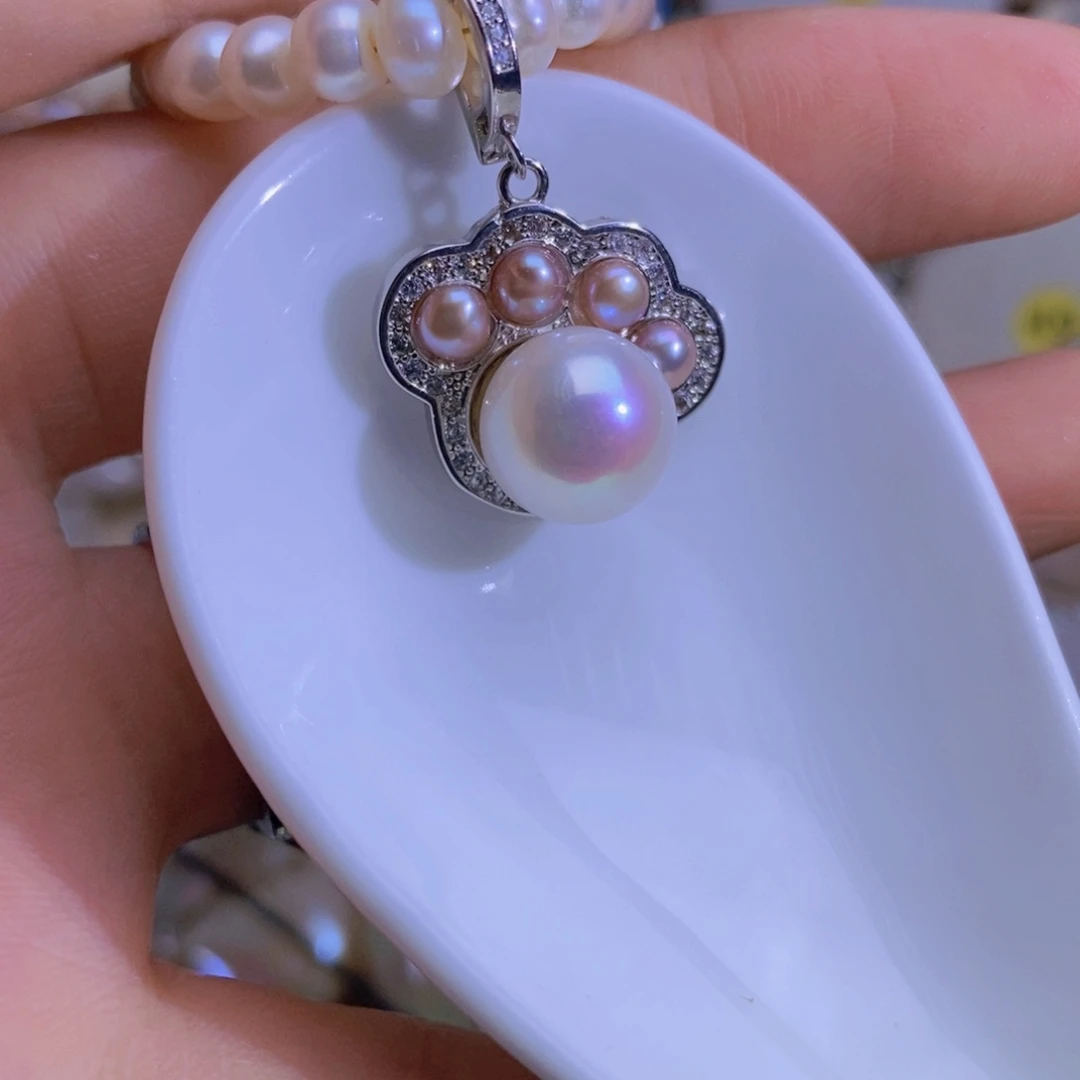 天然淡水珍珠淡水珍珠银S925镶嵌