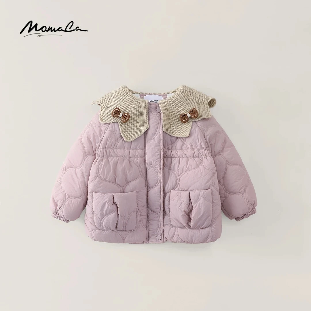 MOMOCO冬季女童洋气翻领云朵甜美加绒厚款保暖外套77830107046