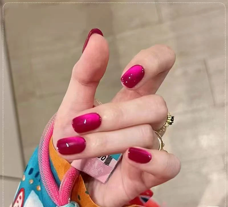 夏季火龙果玻璃珠猫眼指甲油胶2025新款爆闪乌梅子酱晶石猫眼美甲