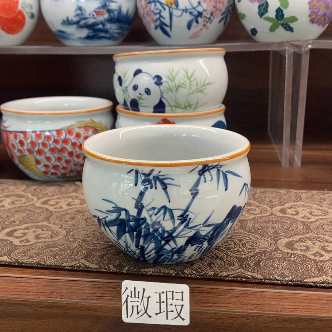 釉下彩老陶泥手工绘制