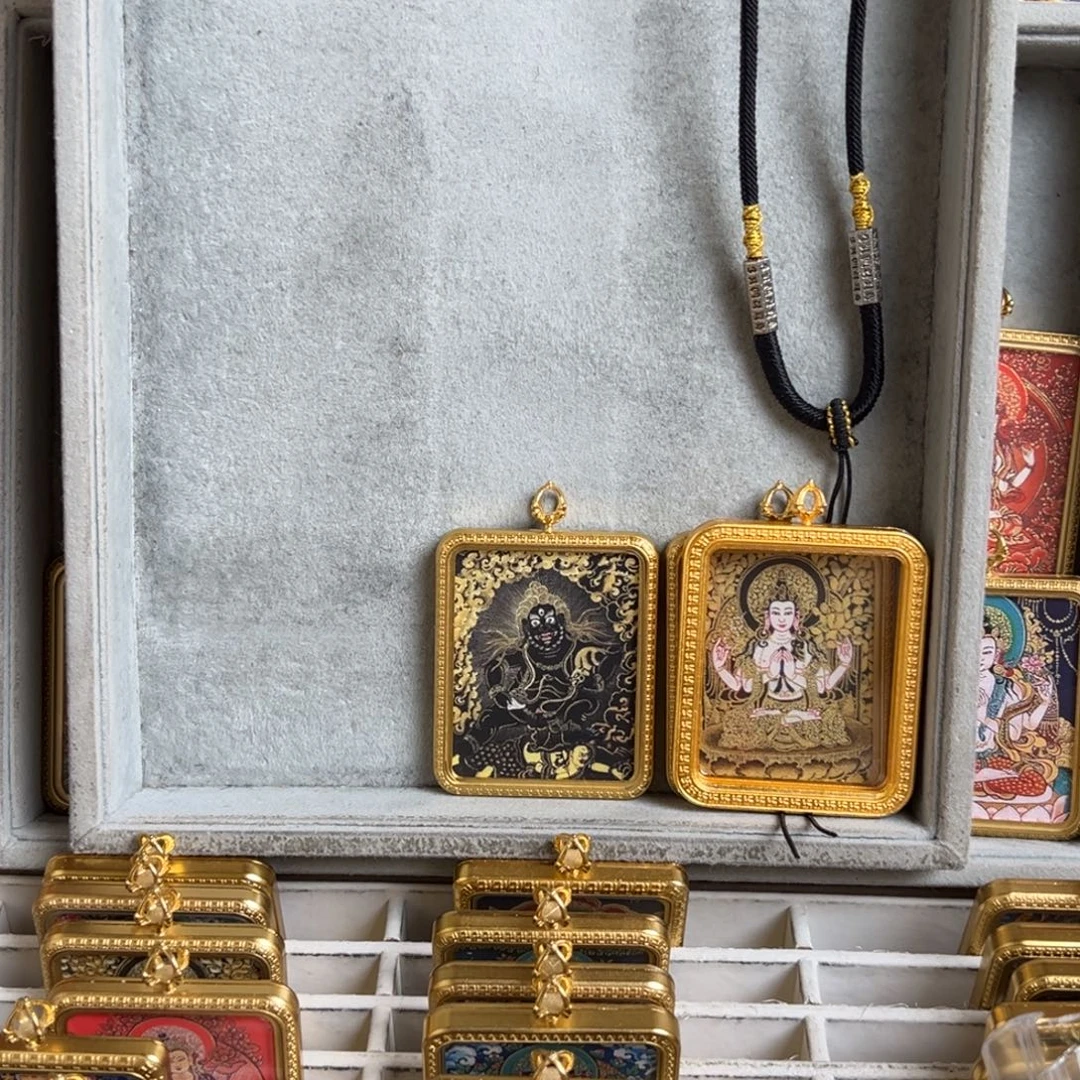 陶***利吊坠双面 四臂 大黑天 吊坠