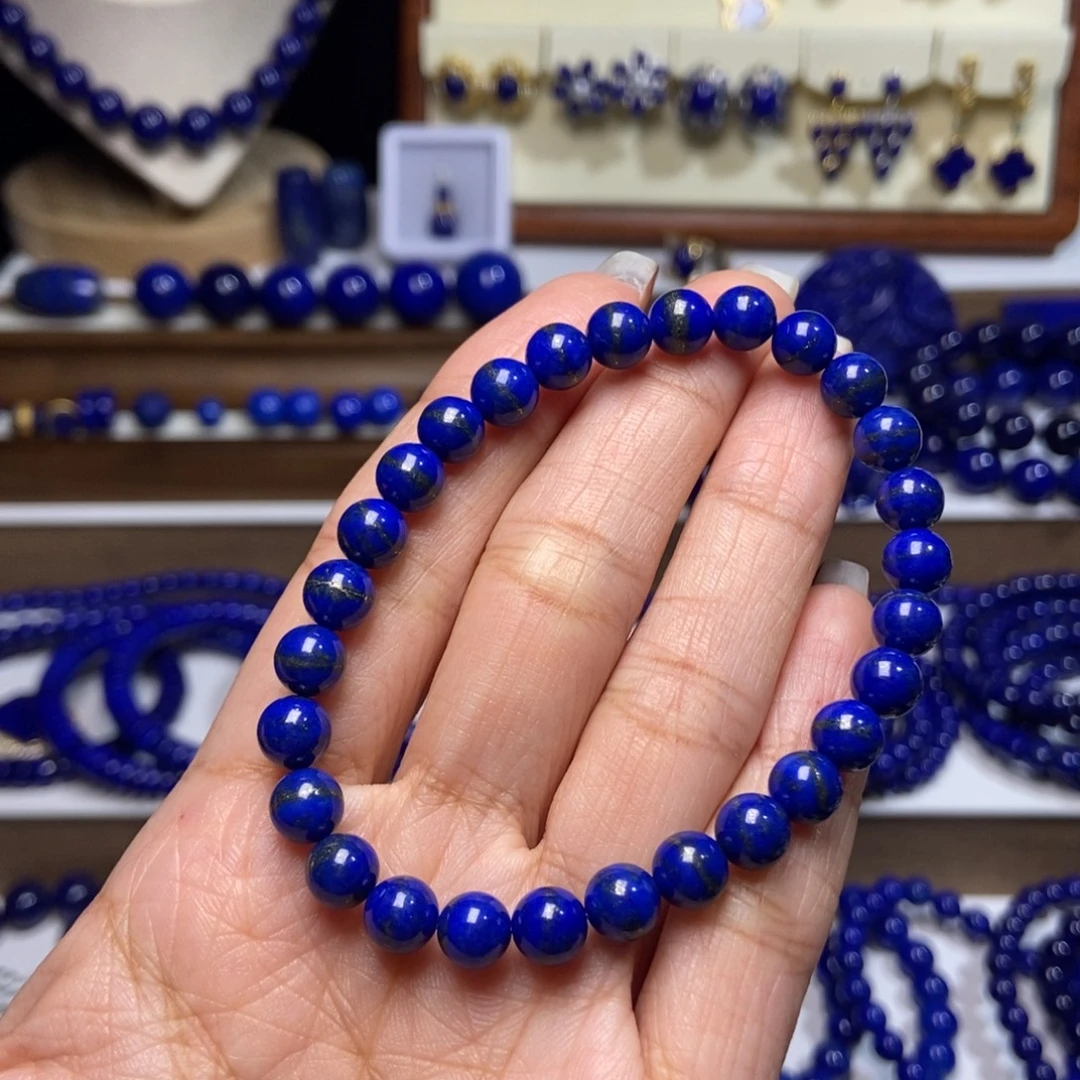 青金石未镶嵌6.8mm金腰线