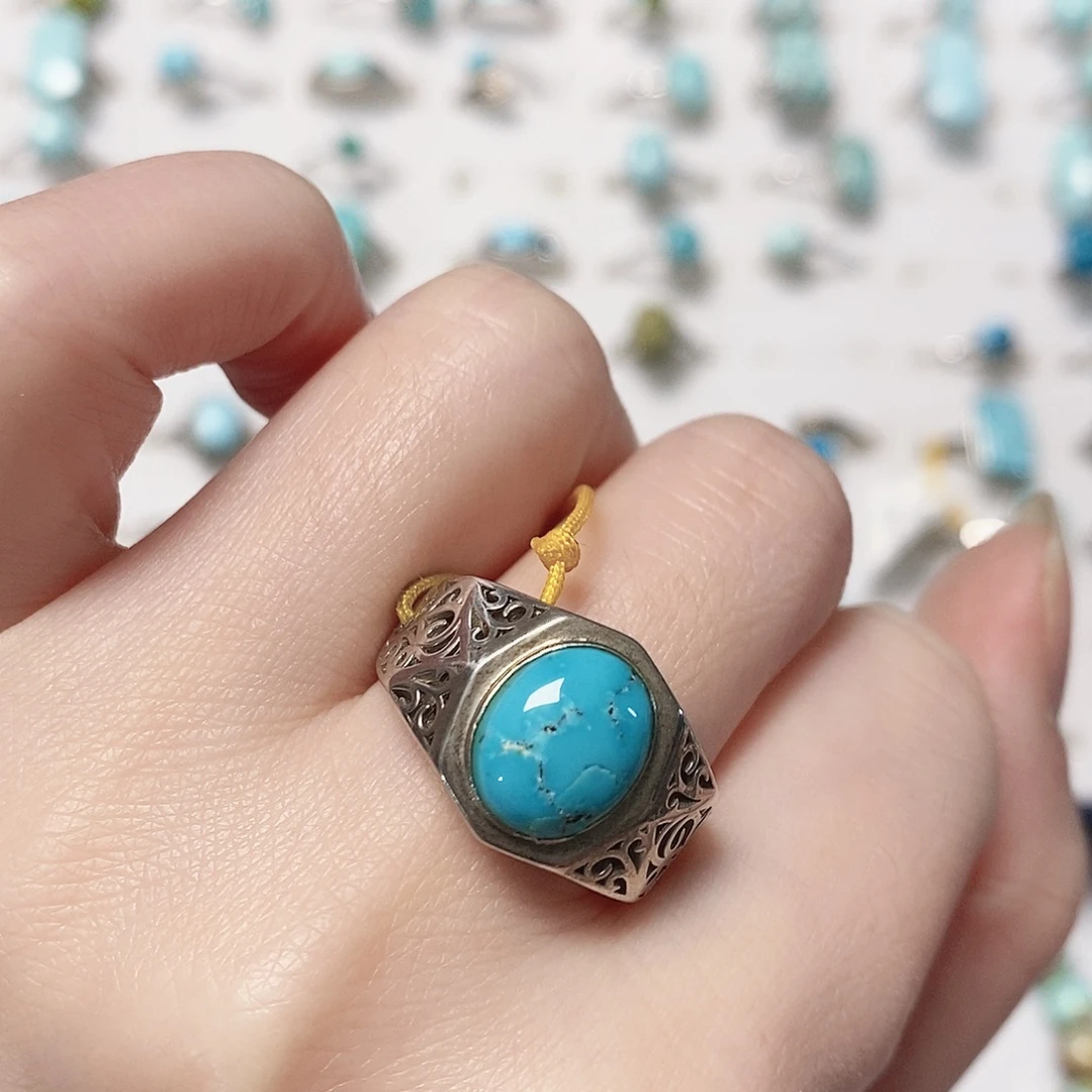 绿松石银S925镶嵌珠宝奇石